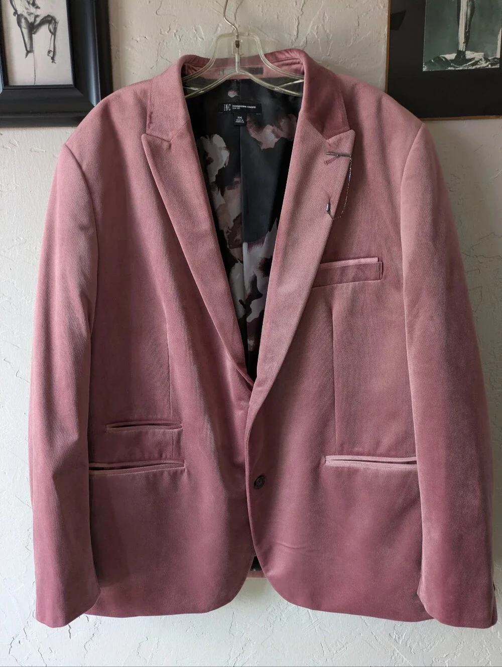 INC Pink Velvet Blazer